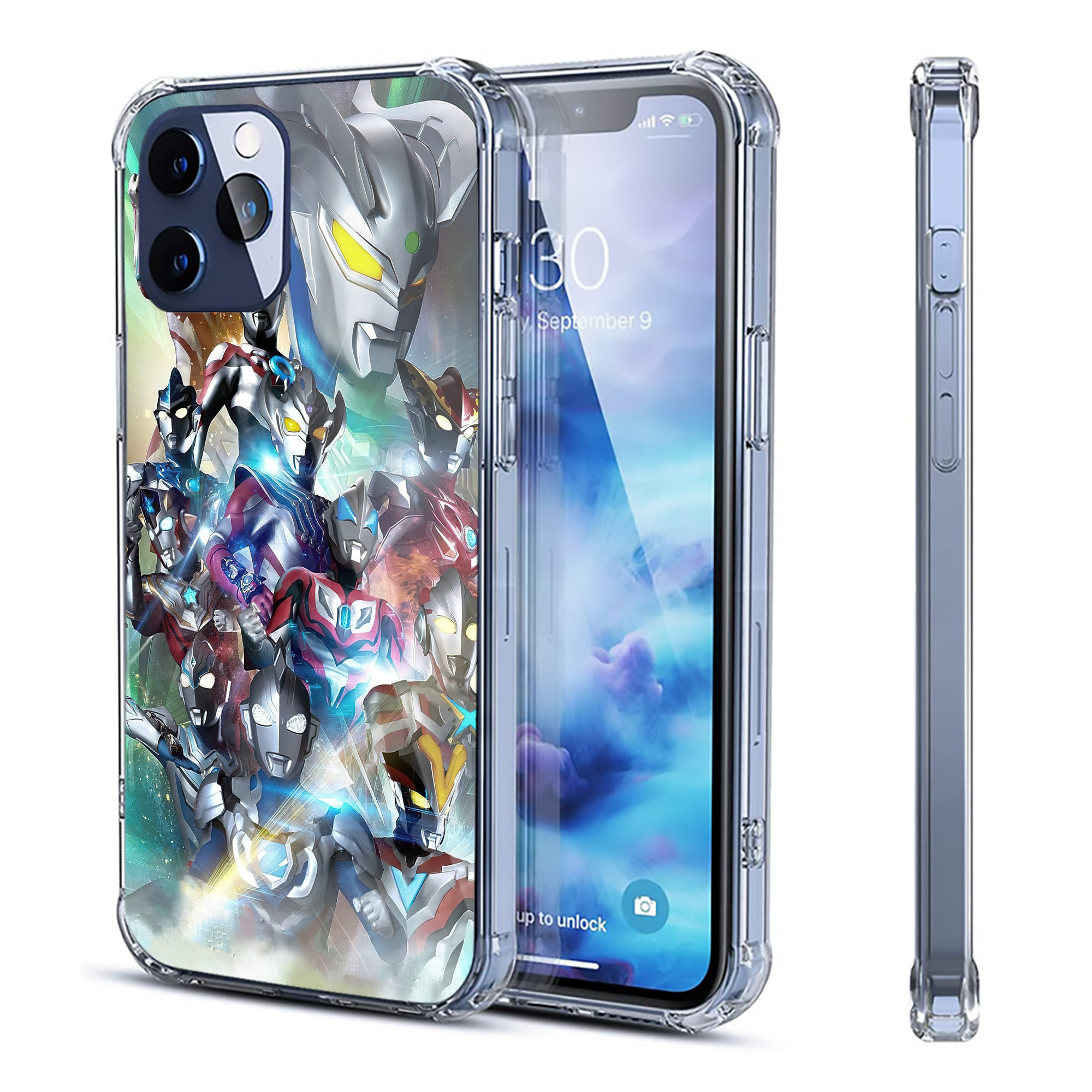 （画像用） ウルトラマン Ultraman 【iPhone 12シリーズ対応】透明スマホケース（クリアソフトケース）